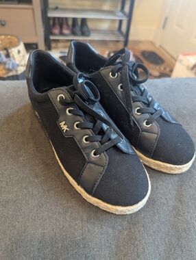 NWOT Michael Kors Bryson MK Heritage Jute and Canvas x Leather Sneakers